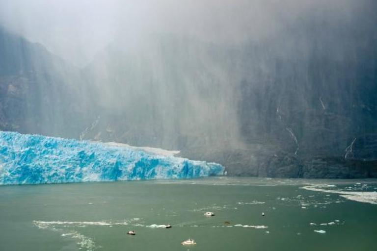 Glacier, ice and water in Laguna San Rafael in Chile 