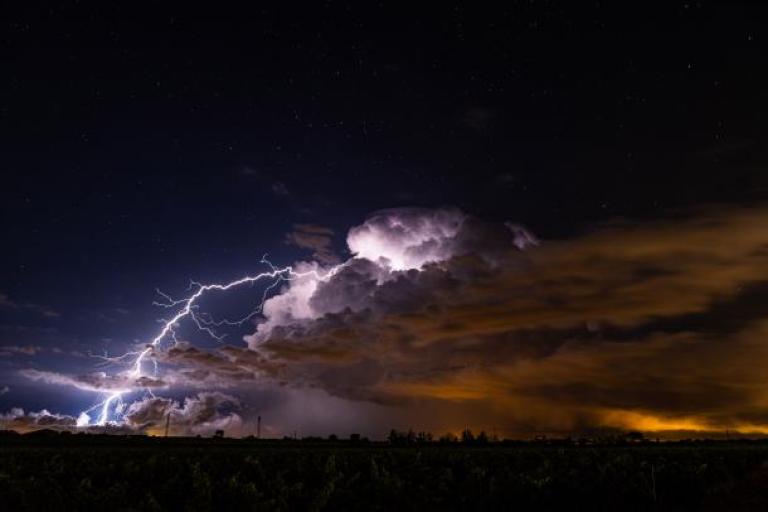 Sky with lightning