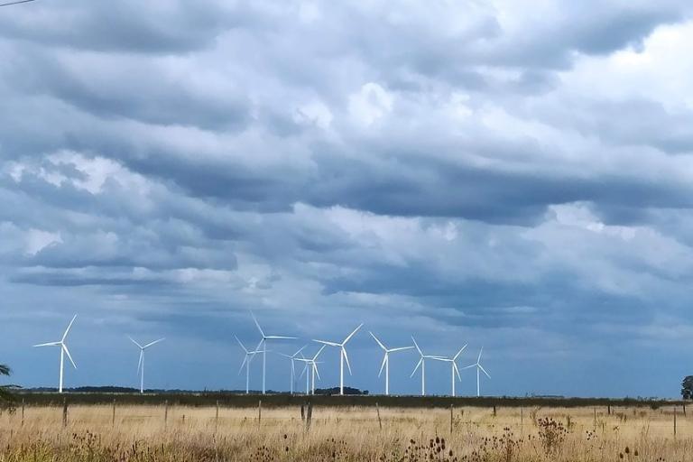 wind turbines on cloudy day