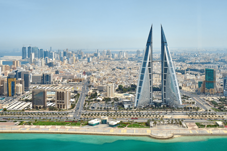 Panoramic view of Manama city in Bahrain