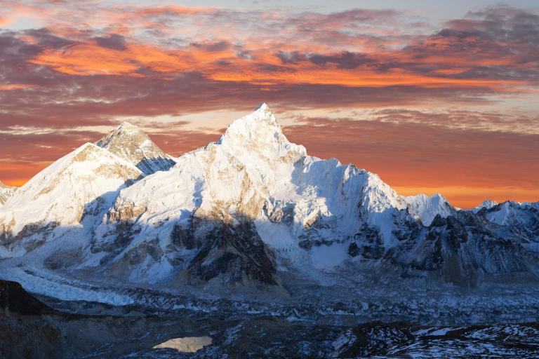 Pakistan's highest mountain at sunset.