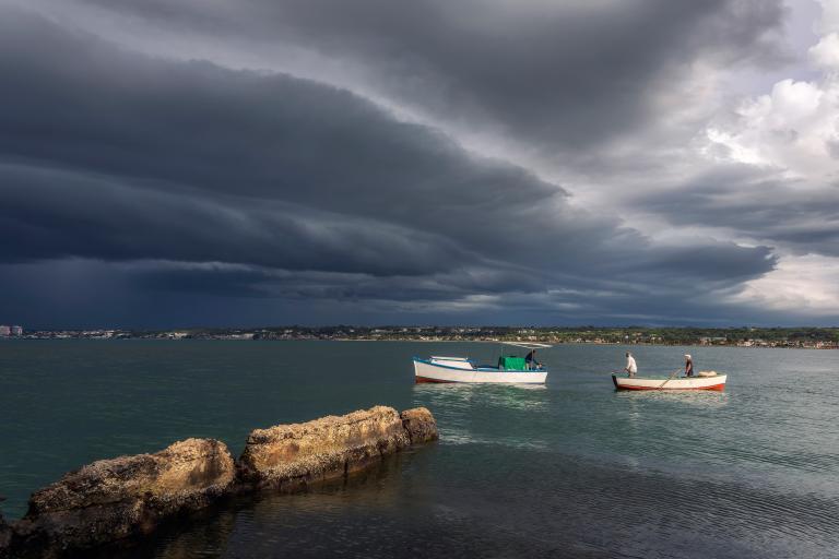 Two boats in the water.