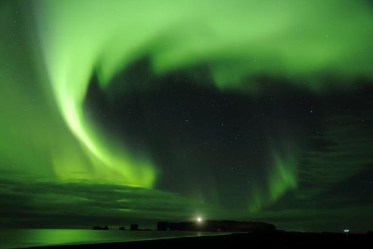 The aurora borealis in iceland.
