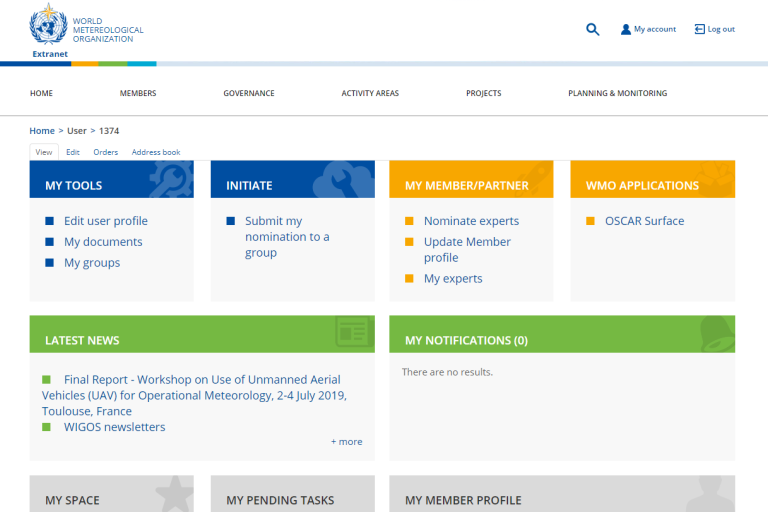 Landing page for WMO Experts