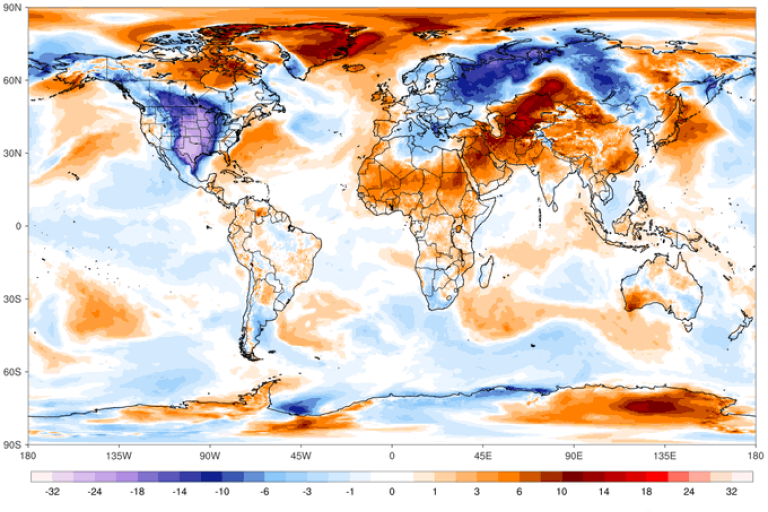 US Cold Wave Feb 2021: Climate Reanalyzer