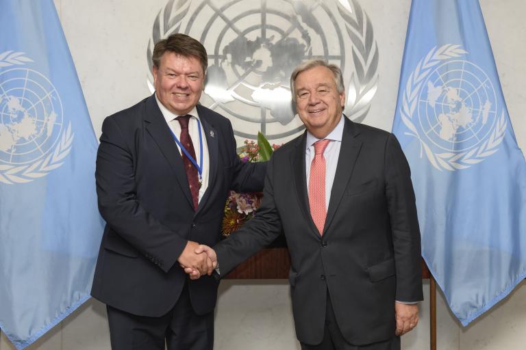 WMO SG - UNSG Guterres (Credit: UN Photo/Loey Felipe)
