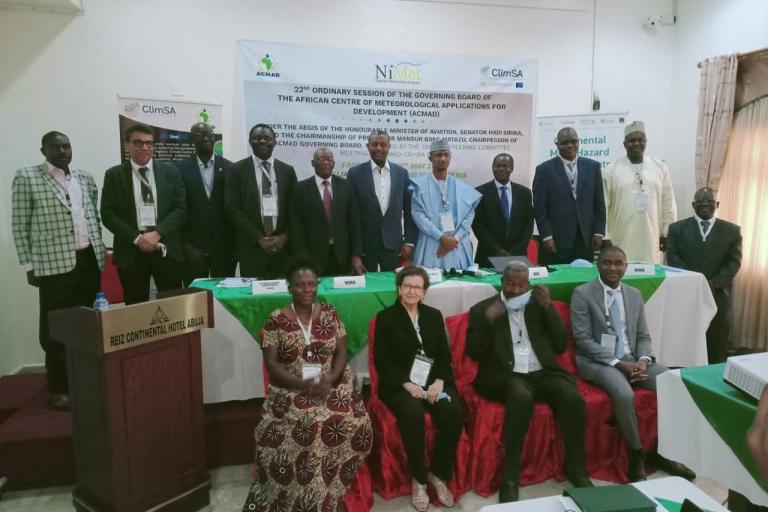 Chairperson ACMAD Board of Governors, Professor Mansur Bako Matazu and Participants at the 22nd Ordinary Session Meeting in Abuja, Nigeria.