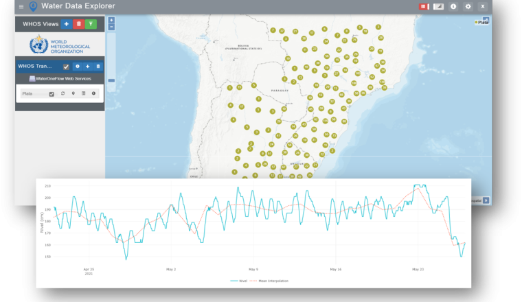 A tablet screen showing a map of argentina.