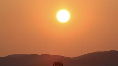 sun over the desert
