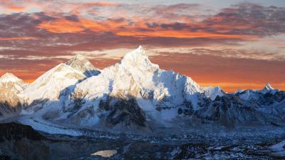 Pakistan's highest mountain at sunset.