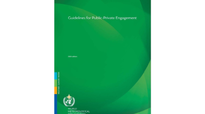 Green cover of "Guidelines for Public-Private Engagement" by World Meteorological Organization, 2004 edition.