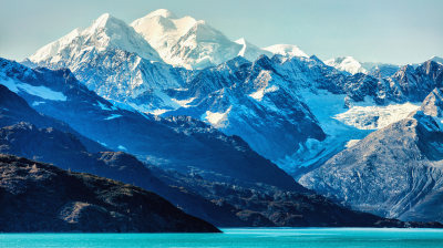 Alaska Mountains landscape in Glacier Bay Alaska, United States, USA.