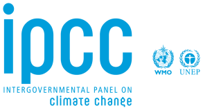 IPCC logo with WMO and UNEP emblems, text reads "Intergovernmental Panel on Climate Change.
