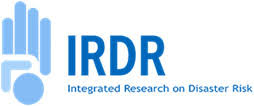 IRDR logo featuring a stylized blue hand and text reading "IRDR Integrated Research on Disaster Risk.