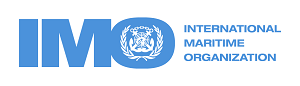 Blue IMO logo with a white emblem and the text "International Maritime Organization" to the right.