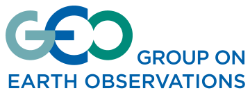 The logo of the Group on Earth Observations features stylized "GEO" letters in blue and green, with the text "Group on Earth Observations" to the right.