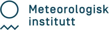 Logo of the Meteorologisk institutt featuring a circle above a zigzag line, with the institution’s name in Norwegian to the right.