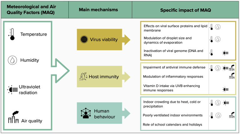 Examples of proposed mechanisms through which Meteorological and Air Quality