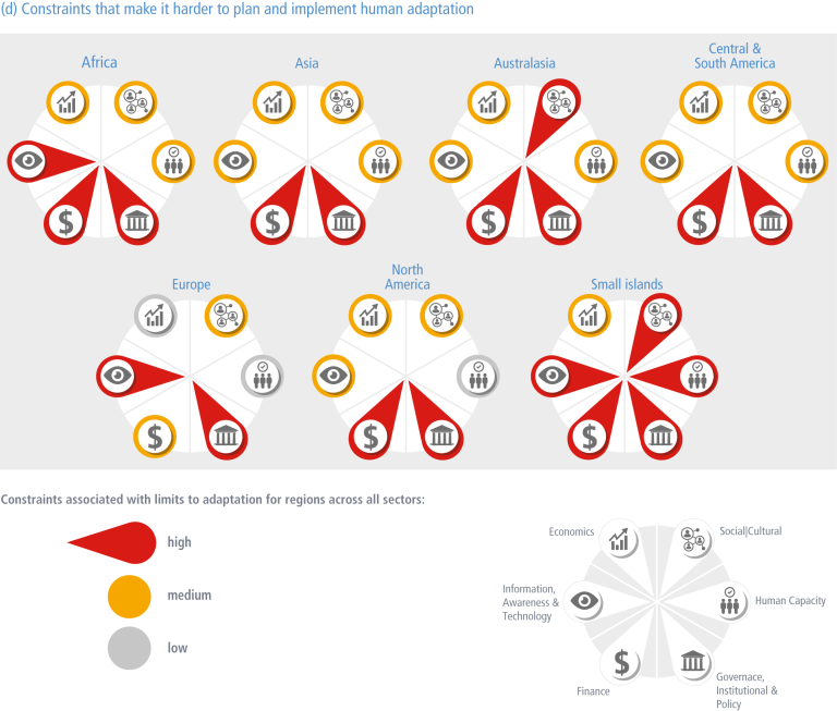 infographic about constraints that make it harder to plan and implement human adaptation