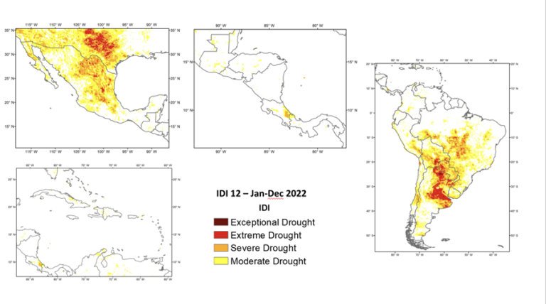 a map showing the location of different areas in latin america.