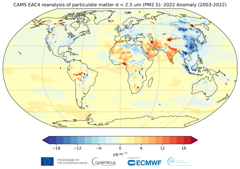 A map showing the world's temperature and precipitation.