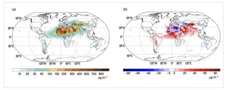 Two maps of the world with different temperatures.