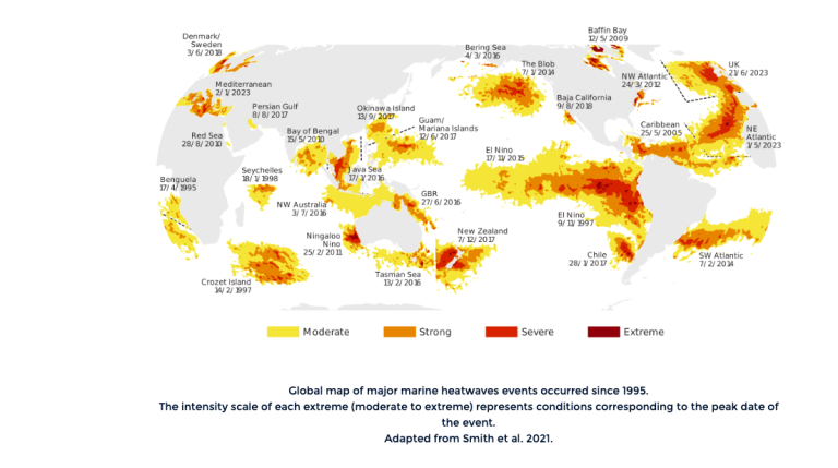 A map of the world with a red and yellow area.