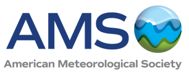 AMS logo with "American Meteorological Society" text and a globe design featuring blue and green waves.