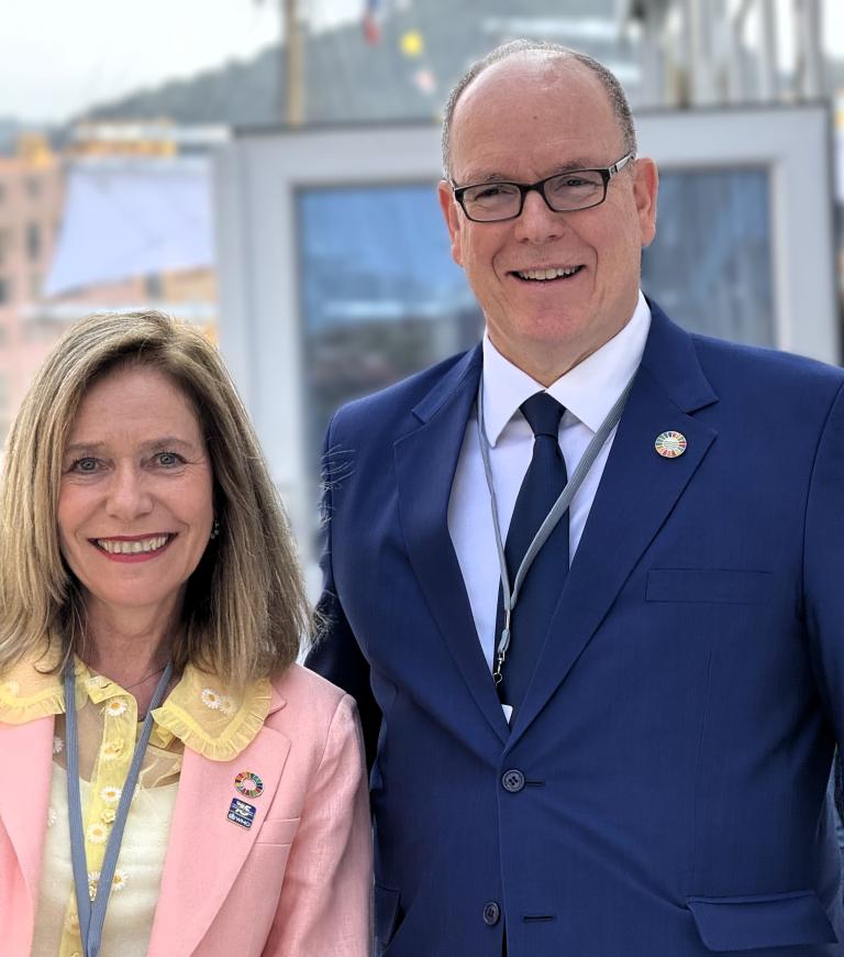 A man and woman standing together.