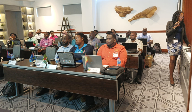Kimberly Seaton from the Trinidad Meteorological service presenting during the workshop