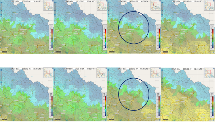 South Asia FFGS product - 6 hour-average Gauge Mean Areal Temperature over basin