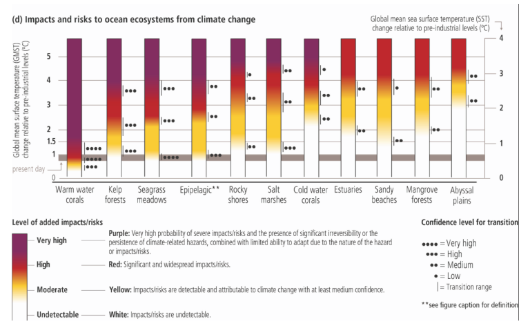 Assessment of risks for coastal and open ocean ecosystems