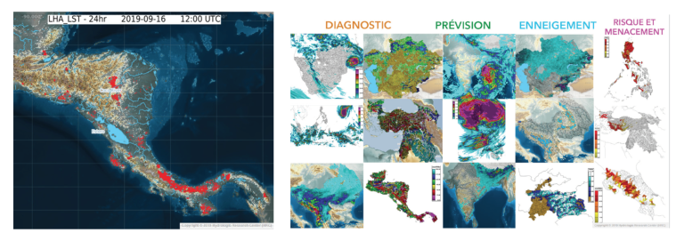 Indice de menace de glissement de terrain, indiquant la probabilité d’occurrence de glissements de terrain en Amérique centrale