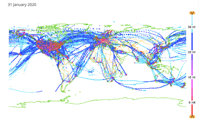 global aircraft-based observations coverage