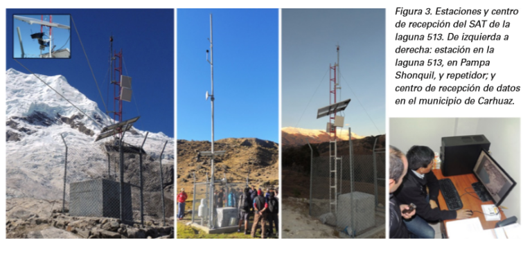 Estaciones y centro de recepción del SAT de la laguna 513
