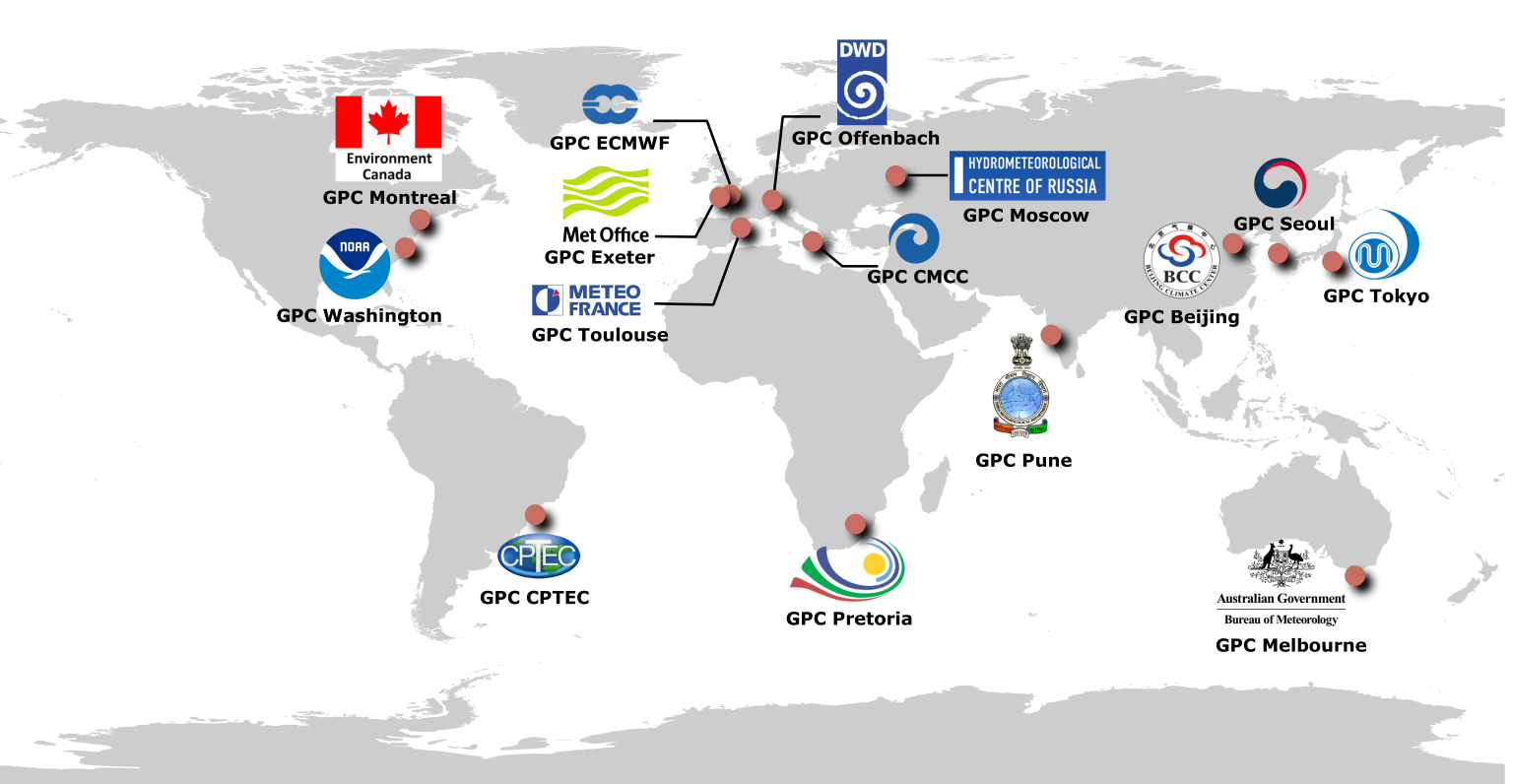 Gcpc Map Global Producing Centres for Seasonal Prediction (GPCs-SP)