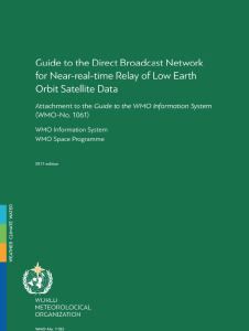 Cover of the "Guide to the Direct Broadcast Network for Near-real-time Relay of Low Earth Orbit Satellite Data," published by the World Meteorological Organization, 2017 edition.