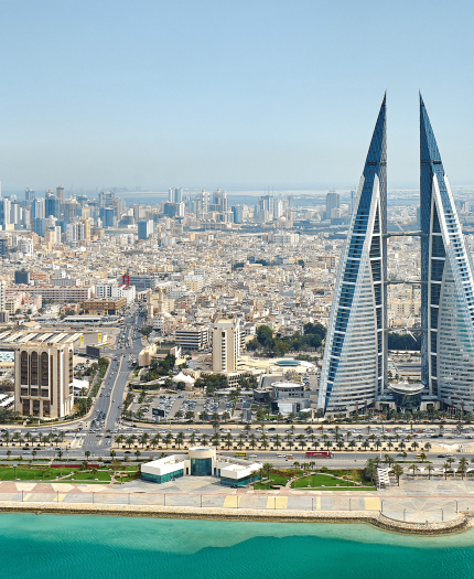 Panoramic view of Manama city in Bahrain