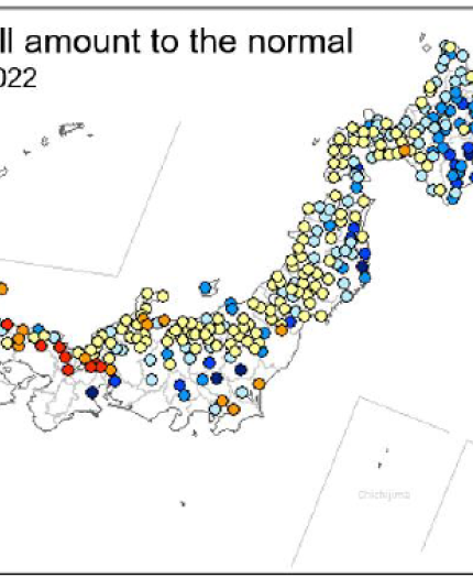 Japan climate conditions in winter 2021/22