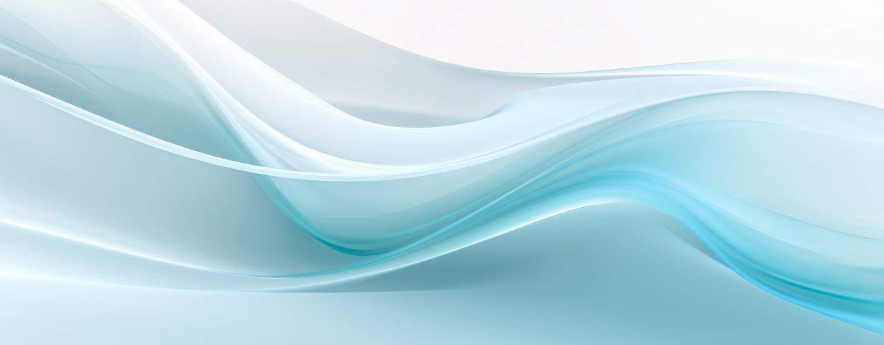 Abstract image featuring smooth, flowing curves in pale blue and white tones, creating a sense of motion and fluidity on a light background.