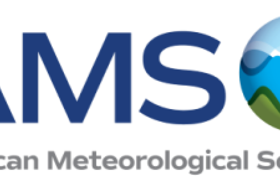AMS logo with "American Meteorological Society" text and a globe design featuring blue and green waves.